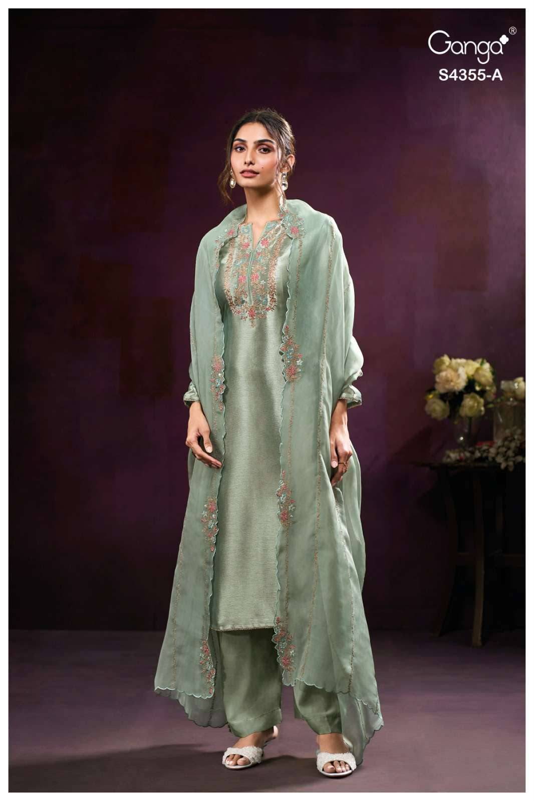 OLESHA 4355 Series By GANGA FASHION Stylish Beautiful Colourful Silk Dresses At Wholesale Price